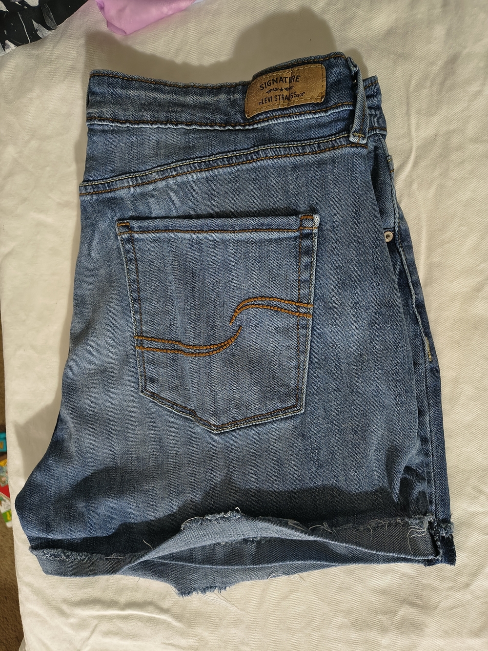 Signature by Levi Strauss Blue High-Rise Denim Shorts